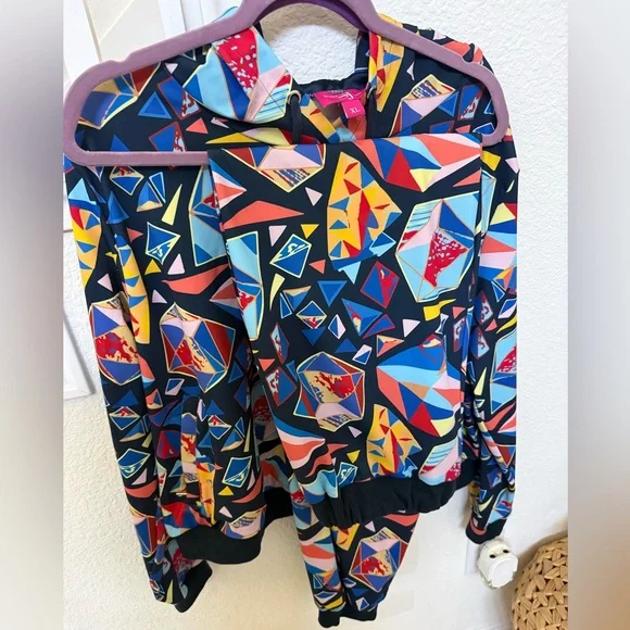 Sassy Jones Multicolor Geometric Hoodie - Picture 4 of 4